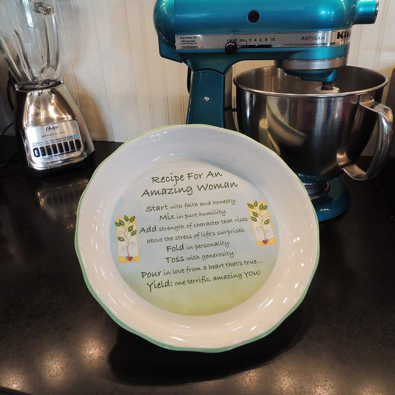 Abbey + CA Gift Abbey Gift Abbey & CA Gift Amazing Woman Pie Plate, 10.5", Green - Image 5